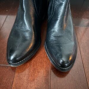 Black Leather Knee-High Boots